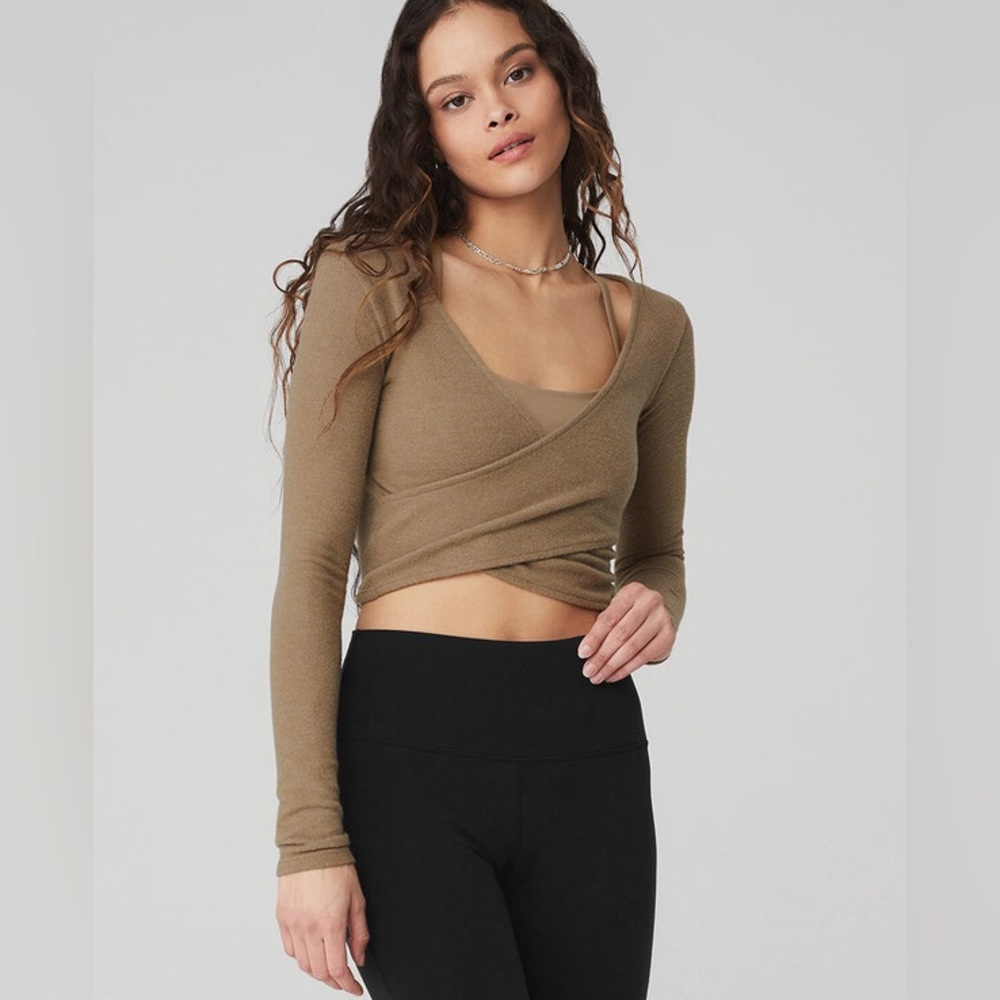 Alo Knit Crossover Long Sleeve Top